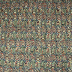 3 Metres Printed Cashmere Effect Crepe Fabric- 45" Wide (Blue Aztec) - Pound A Metre