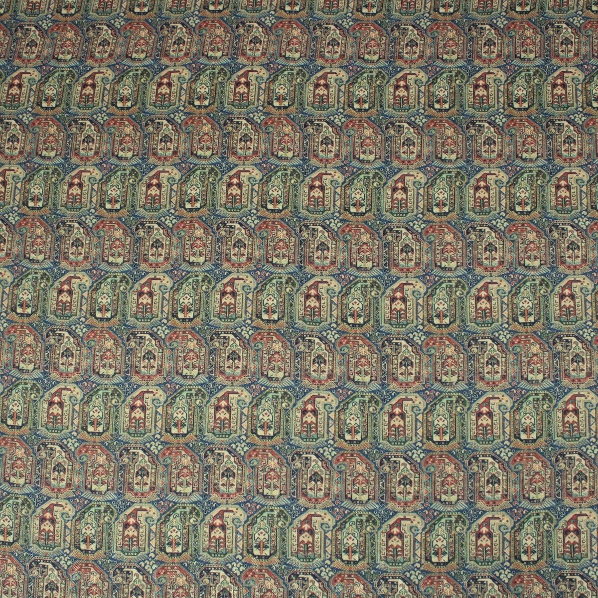 Pound A Metre 3 Metres 3 Metres Printed Cashmere Effect Crepe Fabric- 45" Wide (Blue Aztec)
