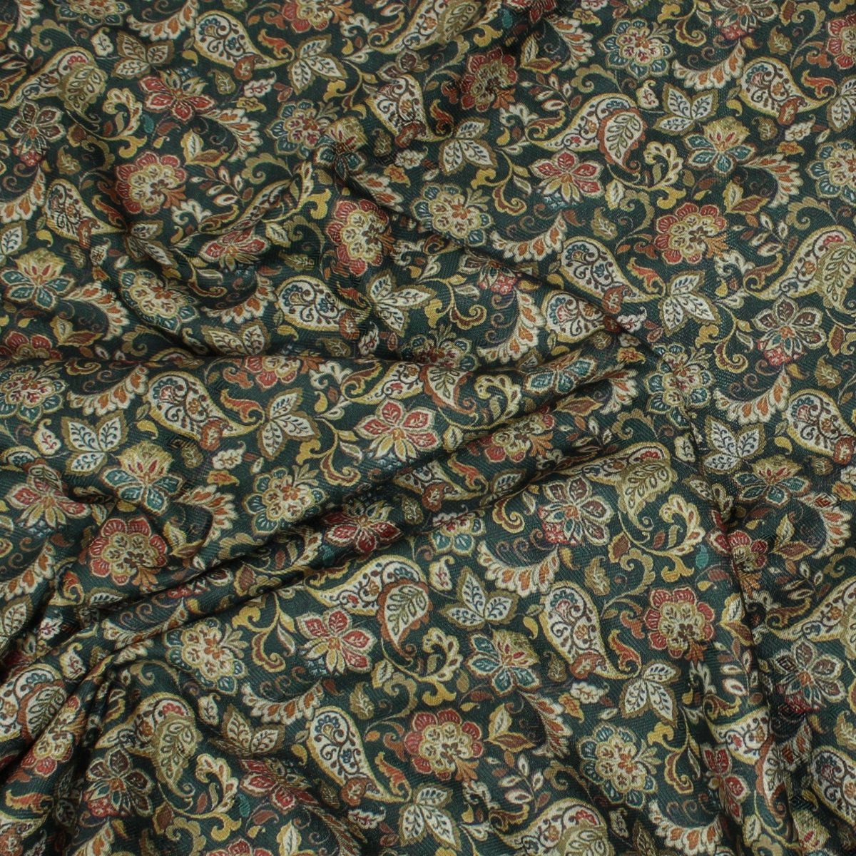 3 Metres Printed Cashmere Effect Crepe Fabric- 45" Wide (Bottle Paisley) - Pound A Metre