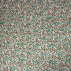 3 Metres Printed Cashmere Effect Crepe Fabric- 45" Wide (Cream Paisley) - Pound A Metre