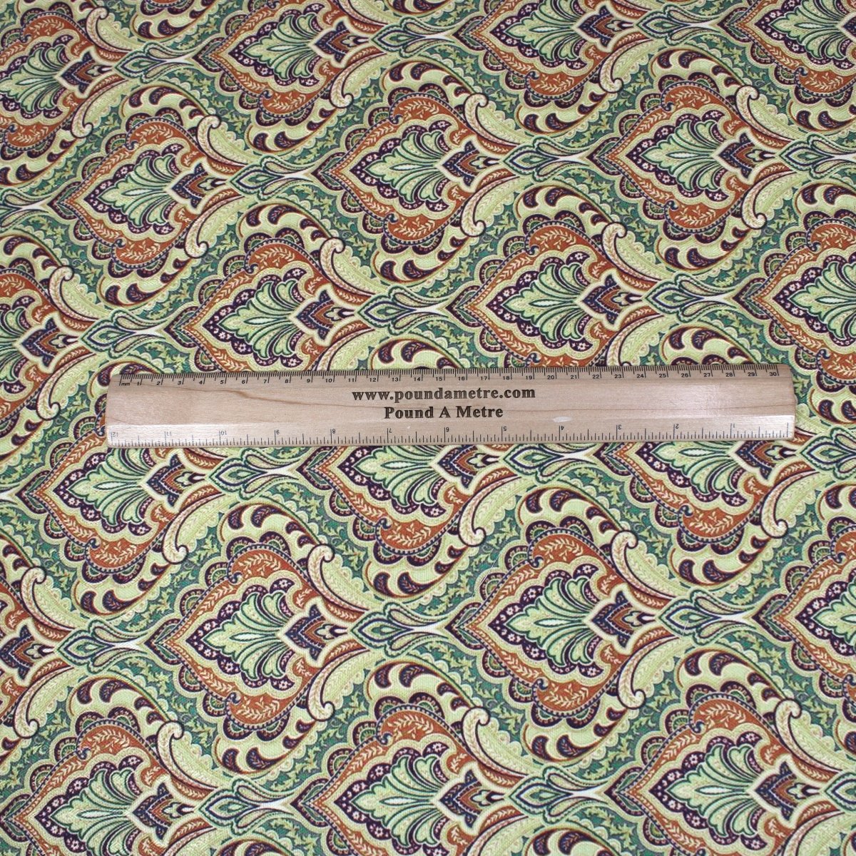 3 Metres Printed Cashmere Effect Crepe Fabric- 45" Wide (Lime Baroque) - Pound A Metre