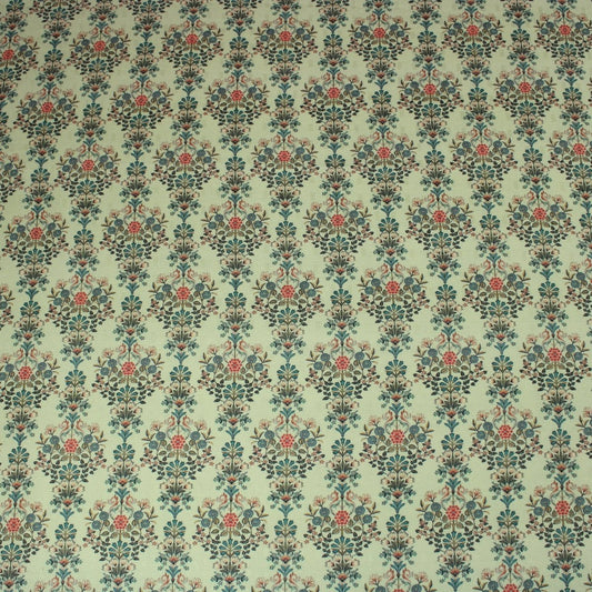 3 Metres Printed Cashmere Effect Crepe Fabric- 45" Wide (Mint Floral) - Pound A Metre
