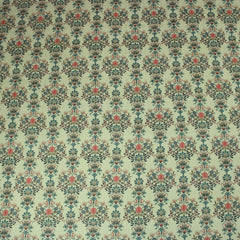 3 Metres Printed Cashmere Effect Crepe Fabric- 45" Wide (Mint Floral) - Pound A Metre