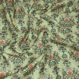 Pound A Metre 3 Metres 3 Metres Printed Cashmere Effect Crepe Fabric- 45" Wide (Mint Floral)