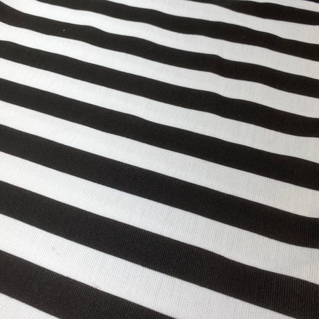 Pound A Metre 3 Metre 3 Metres Printed Jersey- Black Stripes 55" Wide