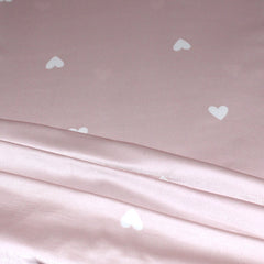 3 Metres Printed Silky Satin- 55" Wide (Small Hearts) - Pound A Metre