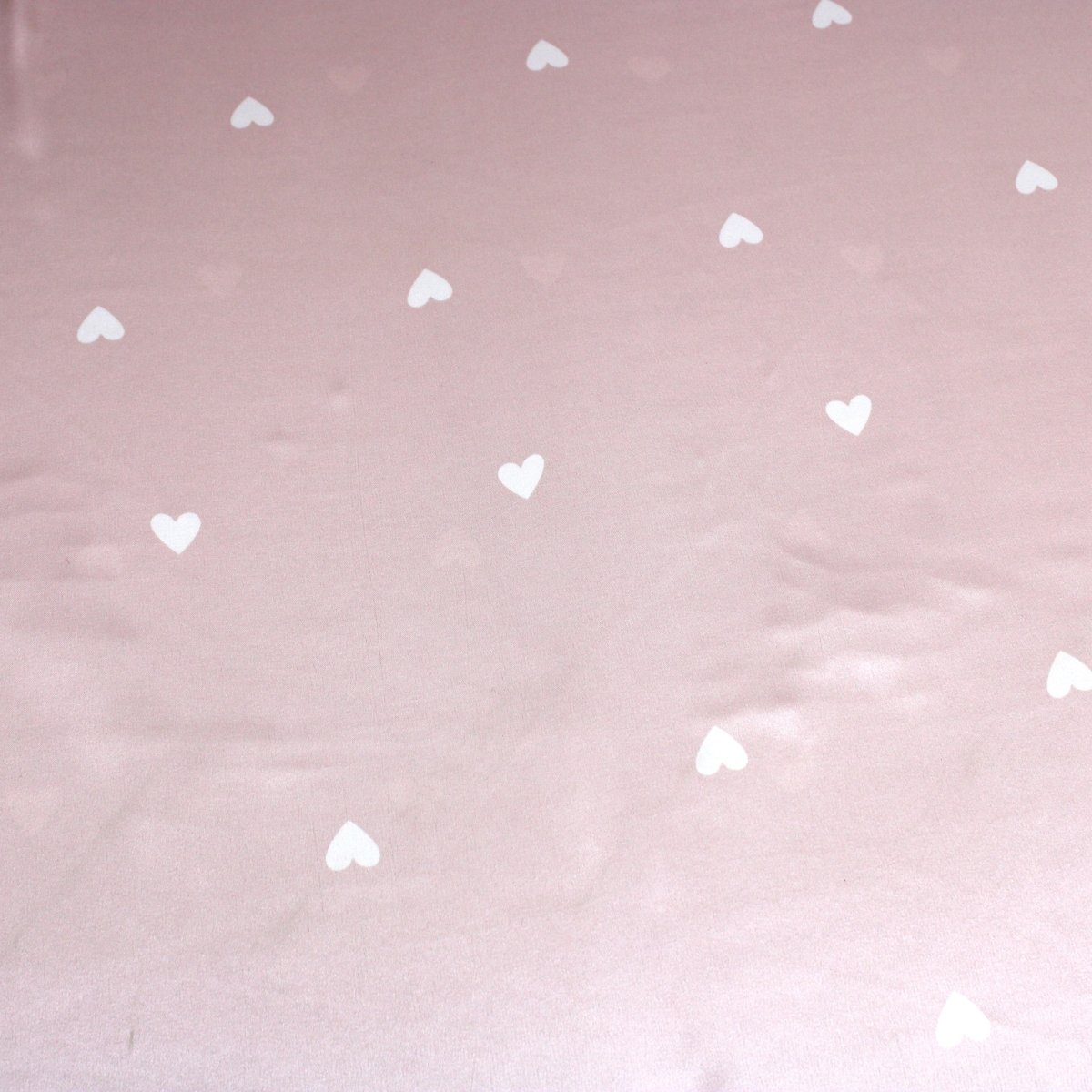 3 Metres Printed Silky Satin- 55" Wide (Small Hearts) - Pound A Metre