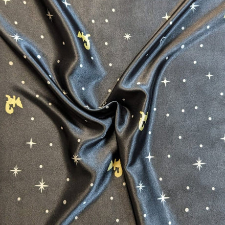 Pound A Metre 3 Metres Printed Silky Satin- 55" Wide (Starry Night)