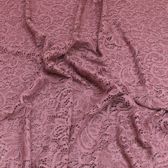 3 Metres Raschelle Detailed Floral Stretch Lace 55" Wide Dusky Pink - Pound A Metre