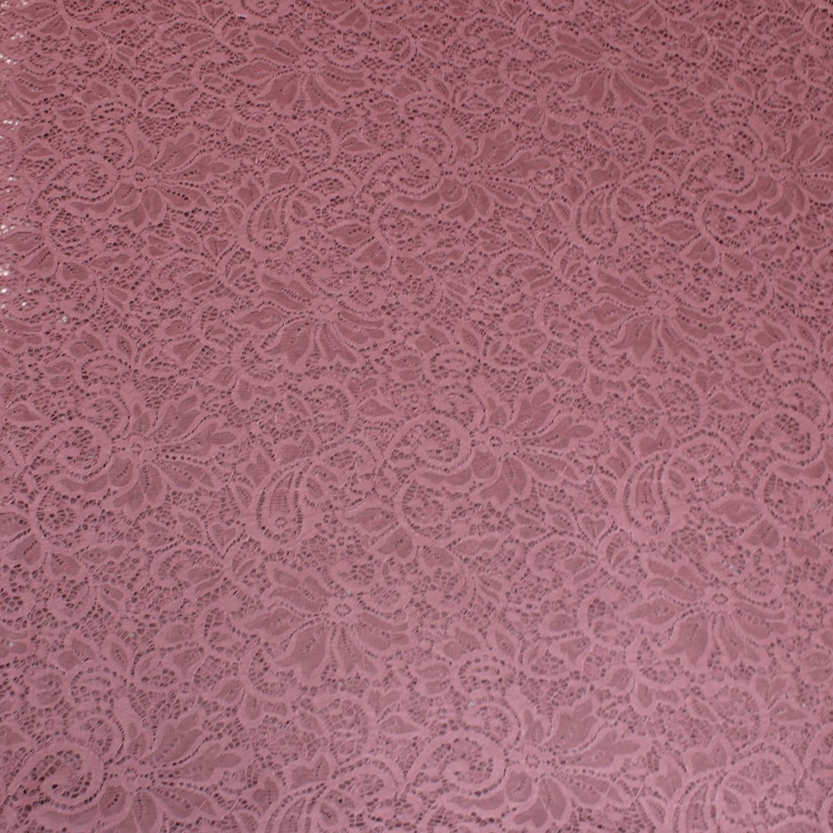 3 Metres Raschelle Detailed Floral Stretch Lace 55" Wide Dusky Pink - Pound A Metre
