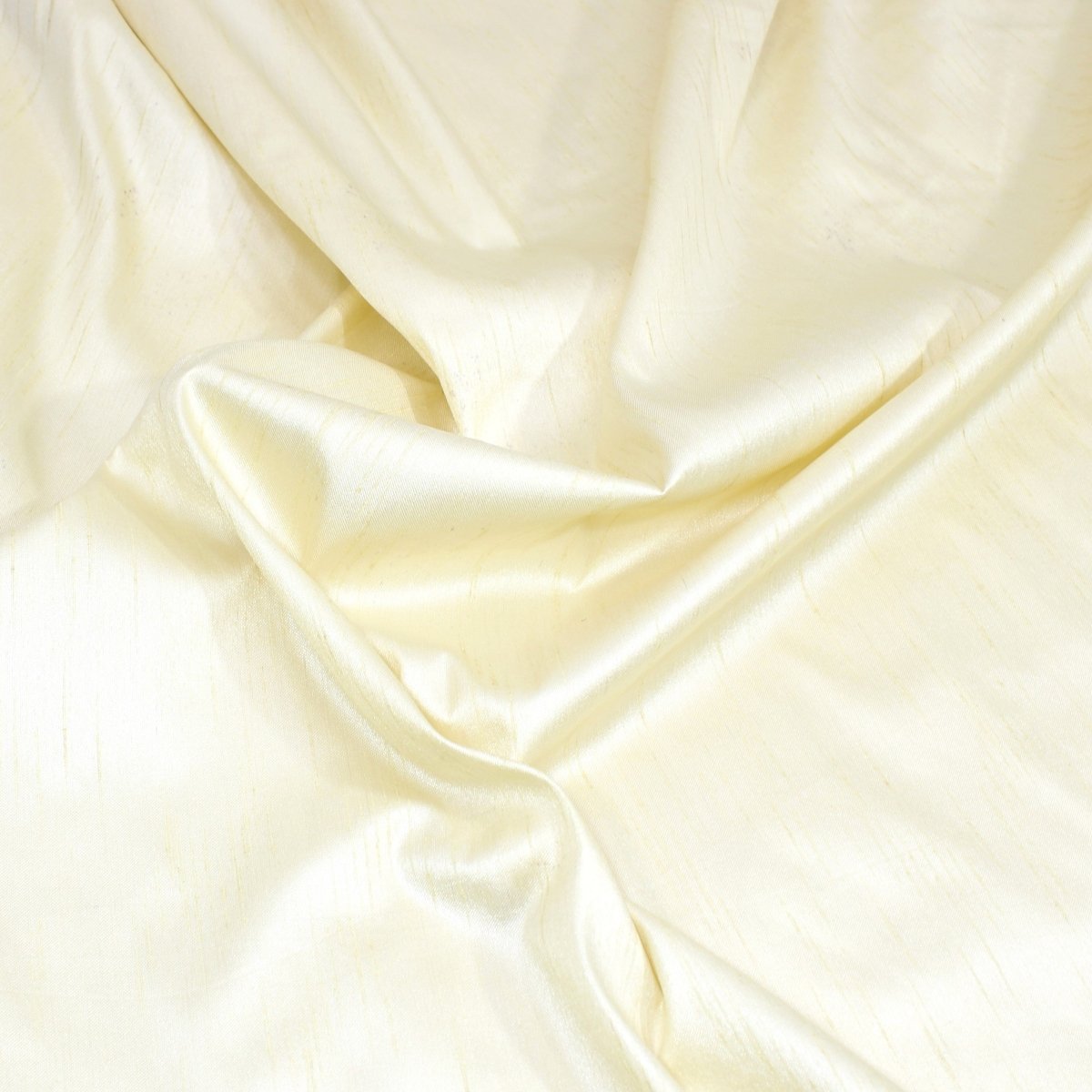 3 Metres Raw Silk Effect Shimmer Dupion - 55" Wide Ivory - Pound A Metre