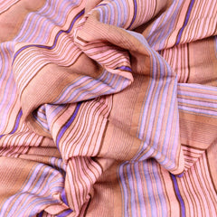 3 Metres Reversable Striped Knit Jersey- 55" Orange & Purple - Pound A Metre