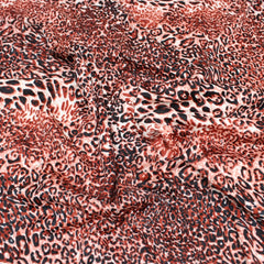 3 Metres Soft Animal Printed Jersey - 55" Leopard - Fire Red - Pound A Metre