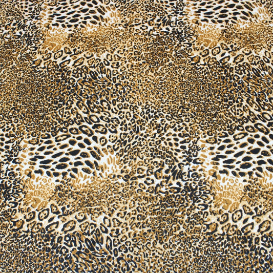 3 Metres Soft Animal Printed Jersey - 55" Leopard - Yellow - Pound A Metre
