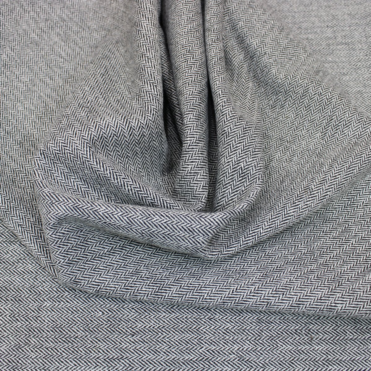 3 Metres Soft Chevron Brushed Suiting Poly- Wool 55" Wide Casual Grey - Pound A Metre