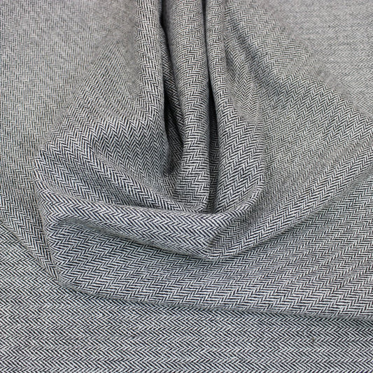 3 Metres Soft Chevron Brushed Suiting Poly- Wool 55" Wide Casual Grey - Pound A Metre