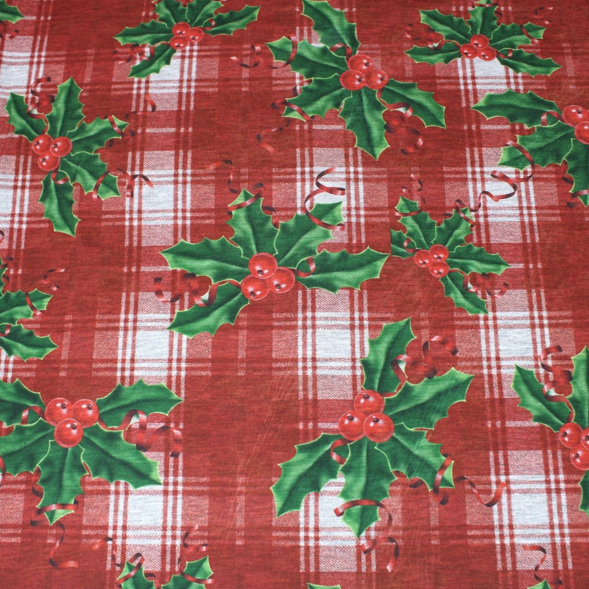 3 Metres Soft Cotton Feel Festive Mistletoe Jersey 55" - Dark Red - Pound A Metre