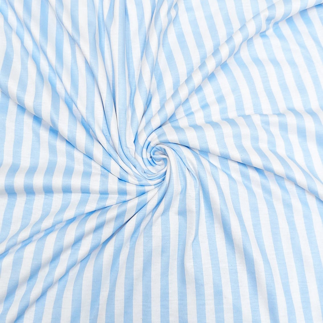3 Metres Soft Cotton Feel Jersey- Baby Blue Stripe 55" - Pound A Metre