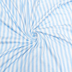 3 Metres Soft Cotton Feel Jersey- Baby Blue Stripe 55" - Pound A Metre