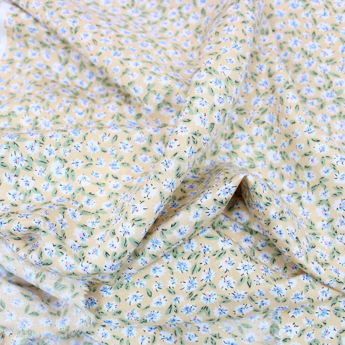 3 Metres Soft Drape Summer Floral Viscose 55" Apricot - Pound A Metre