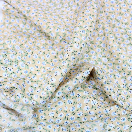 3 Metres Soft Drape Summer Floral Viscose 55" Apricot - Pound A Metre