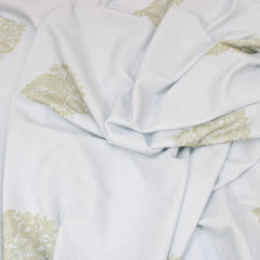 3 Metres Soft Fashion Floral Ribbed Jersey - 55" Pale Grey - Pound A Metre