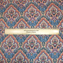 3 Metres Soft Floral Cashmere Effect Fabric - 45" Wide Dark Orange - Pound A Metre