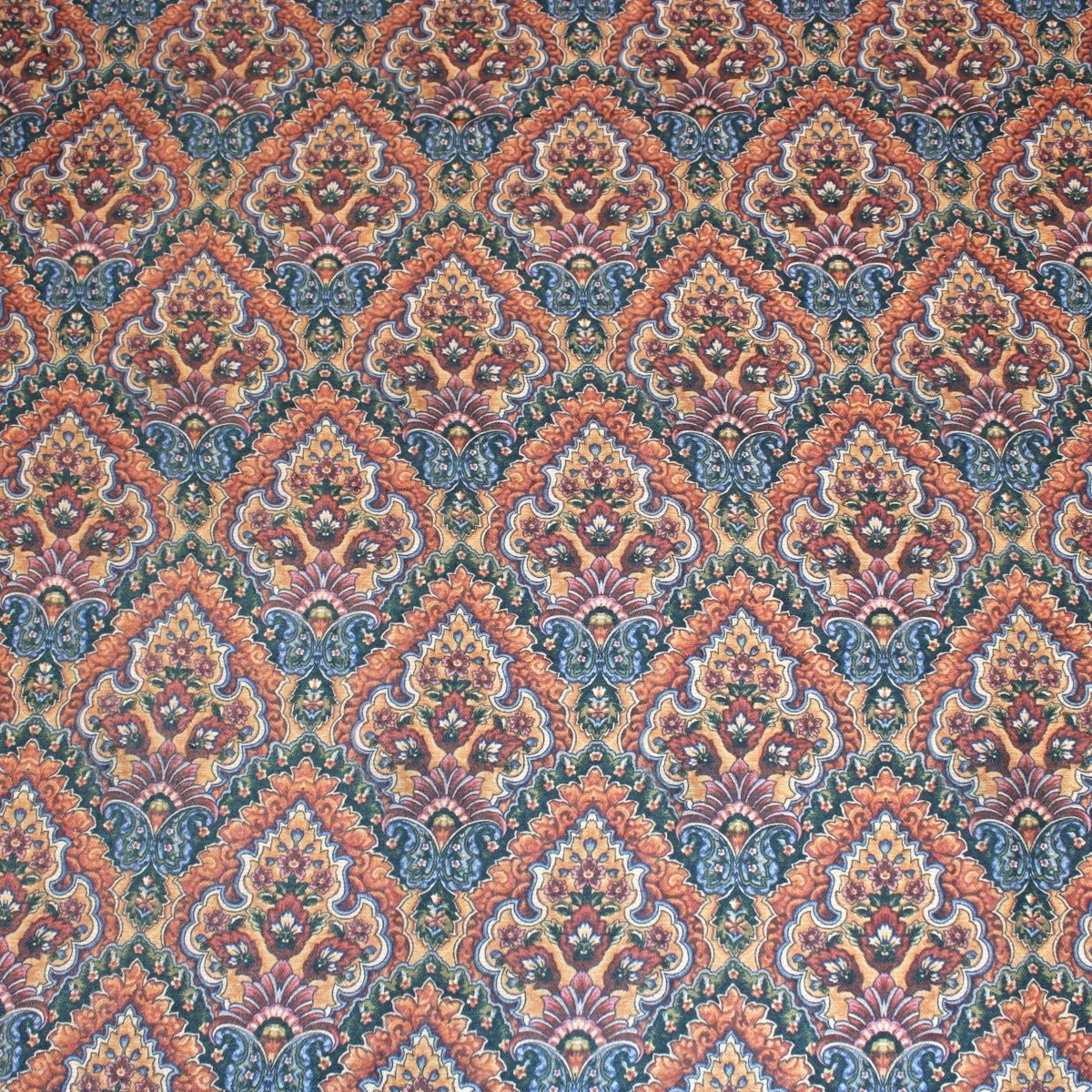 3 Metres Soft Floral Cashmere Effect Fabric - 45" Wide Dark Orange - Pound A Metre
