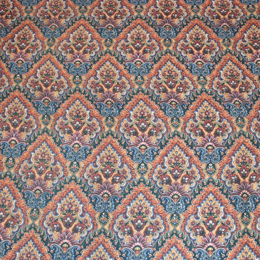 3 Metres Soft Floral Cashmere Effect Fabric - 45" Wide Dark Orange - Pound A Metre