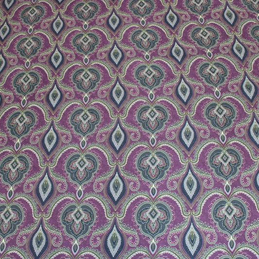 3 Metres Soft Floral Cashmere Effect Fabric - 45" Wide Grape - Pound A Metre