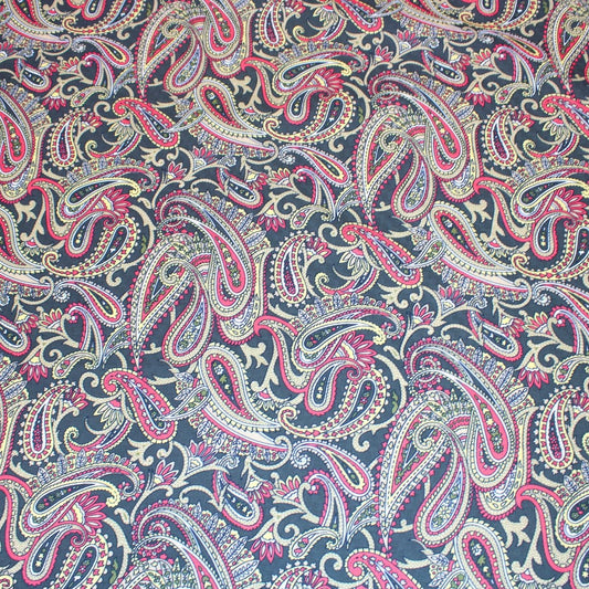 3 Metres Soft Floral Cashmere Effect Fabric - 45" Wide Magnetic Grey - Pound A Metre