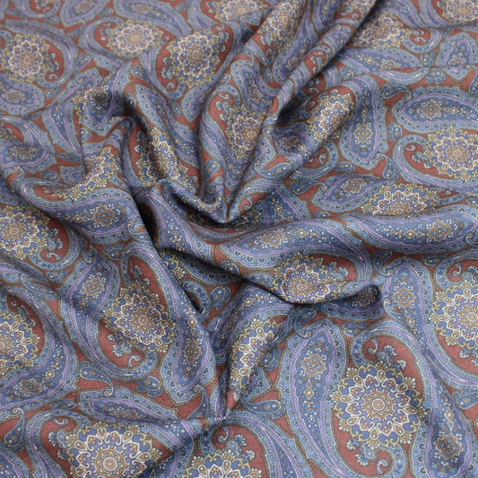 3 Metres Soft Floral Cashmere Effect Fabric - 45" Wide Purple - Pound A Metre