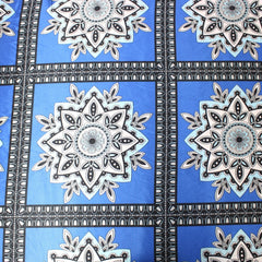 3 Metres Soft Panel Printed Satin 55" Wide Blue - Pound A Metre