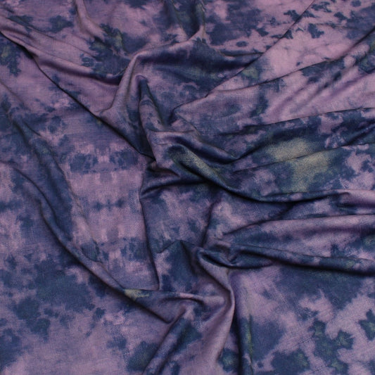 3 Metres Soft Sheer Knit Tye-Dye Jersey- 55" Wide Purple - Pound A Metre