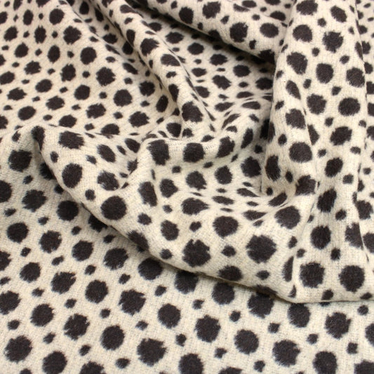 3 Metres Soft Spotty Brushed Poly-Wool 55" Wide Brown & Beige - Pound A Metre