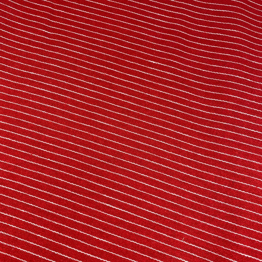 3 Metres Soft Striped Poly-Wool 55" Wide Red - Pound A Metre