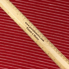 3 Metres Soft Striped Poly-Wool 55" Wide Red - Pound A Metre