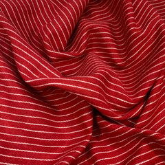3 Metres Soft Striped Poly-Wool 55" Wide Red - Pound A Metre