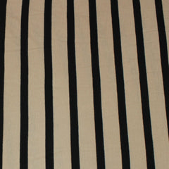 3 Metres Soft Viscose Striped Jersey - 55" Nude Brown & Black - Pound A Metre