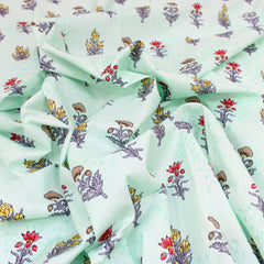 3 Metres Spring-Time Softness Floral 100% Cotton 44" Wide Mint - Pound A Metre