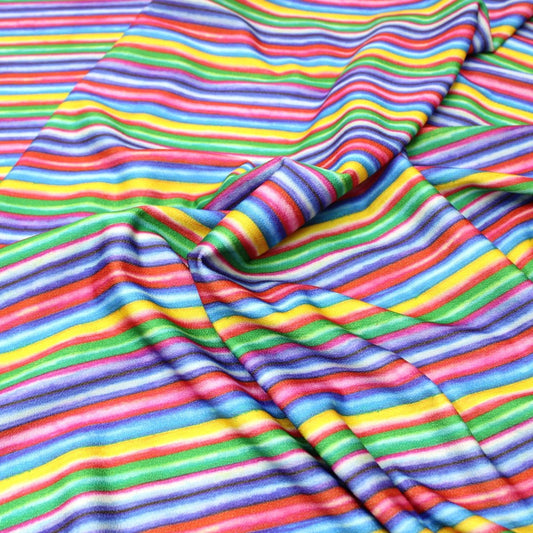 3 Metres Stretchy Striped Jersey 60" Wide - Multicolour - Pound A Metre