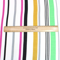 3 Metres Striped Crepe De Chine - 55" Wide Amber/Green - Pound A Metre