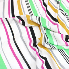 3 Metres Striped Crepe De Chine - 55" Wide Amber/Green - Pound A Metre