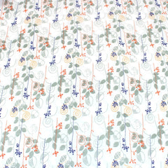 3 Metres Summer Serene Chiffon 55" Wide Flower Garden- Green - Pound A Metre