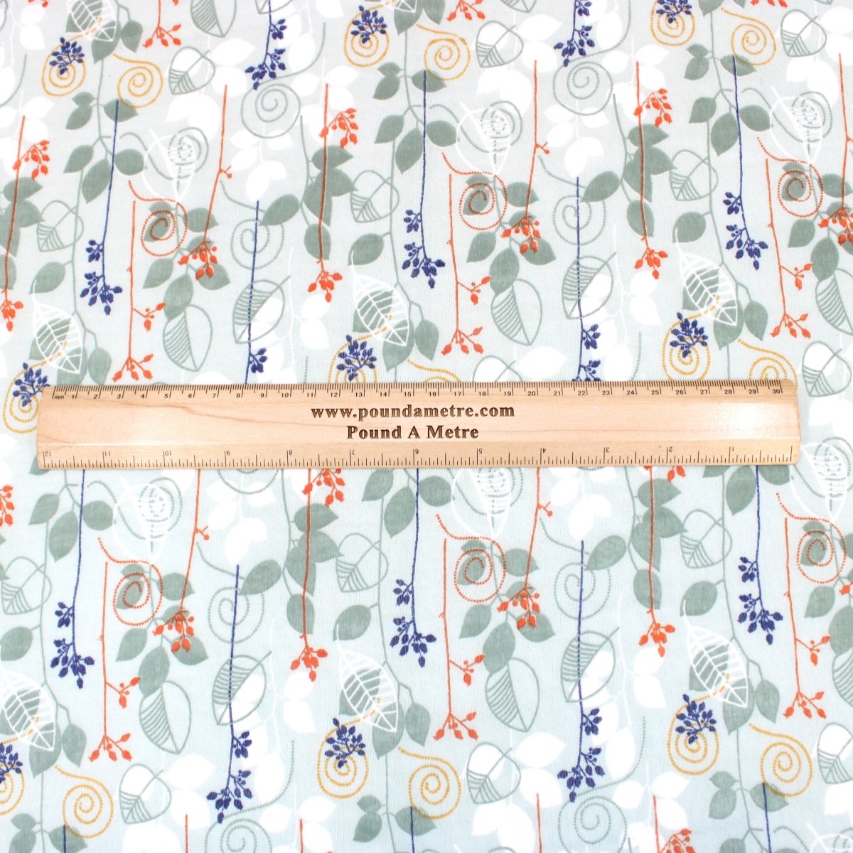 3 Metres Summer Serene Chiffon 55" Wide Flower Garden- Green - Pound A Metre
