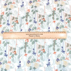 3 Metres Summer Serene Chiffon 55" Wide Flower Garden- Green - Pound A Metre