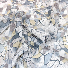 3 Metres Summer Serene Chiffon 55" Wide Mosaic- Grey - Pound A Metre