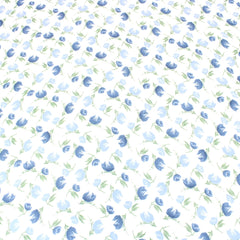 3 Metres Summer Serene Chiffon 55" Wide Tulips - Blue - Pound A Metre