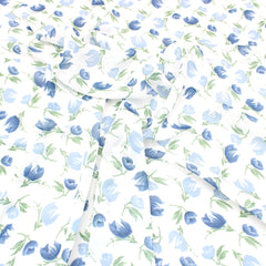 3 Metres Summer Serene Chiffon 55" Wide Tulips - Blue - Pound A Metre