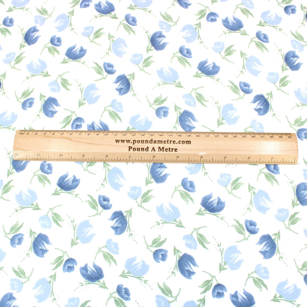 3 Metres Summer Serene Chiffon 55" Wide Tulips - Blue - Pound A Metre